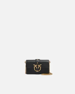 Sacs À Bandoulière|PINKO Micro Love Bag One Simply Noir-Vieil Or
