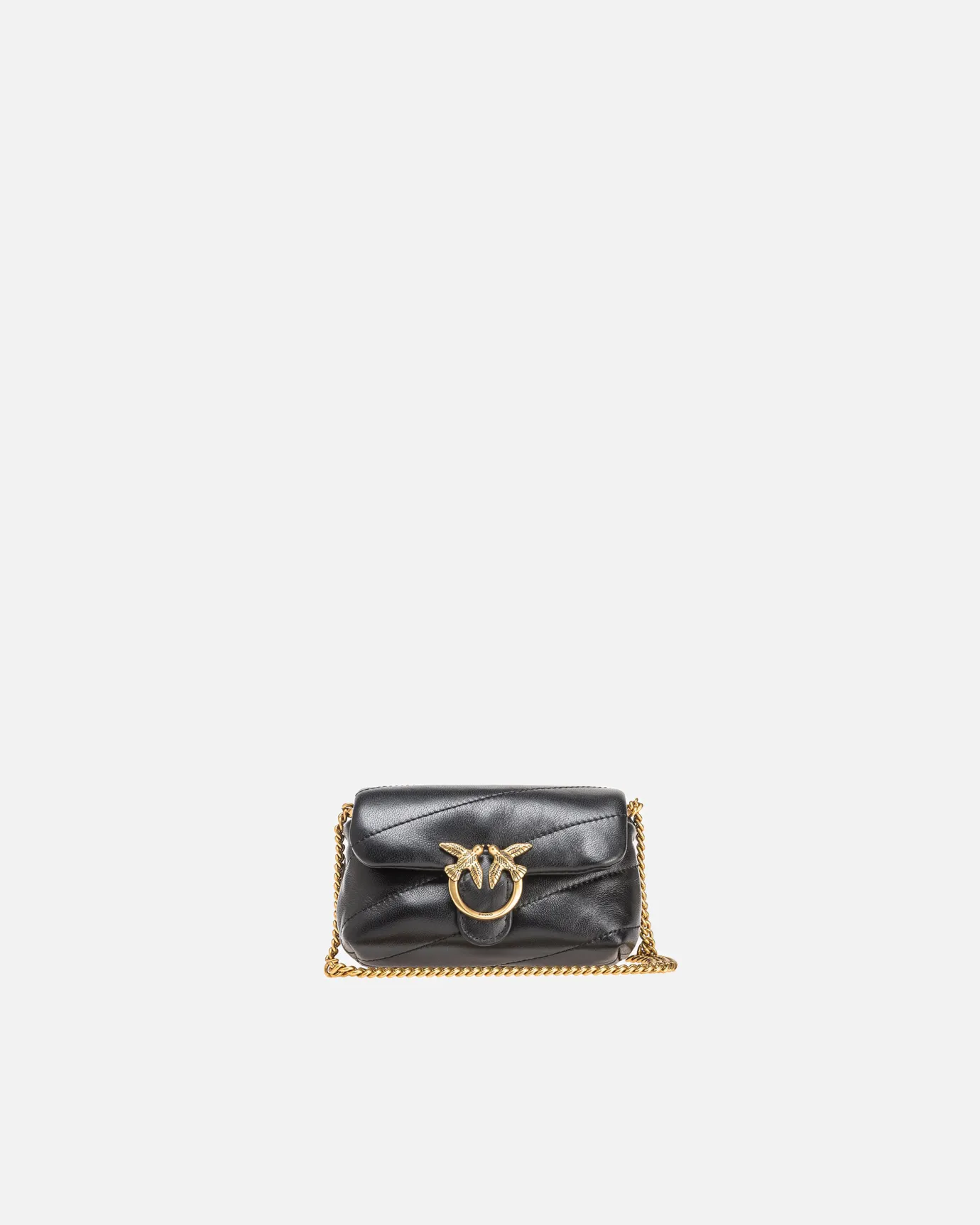 Micro Love Bag|PINKO Micro Love Bag Puff Noir-Vieil Or