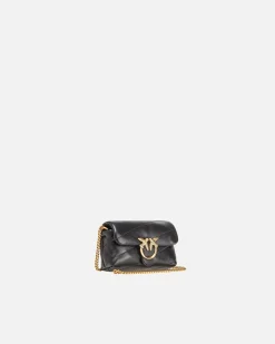 Micro Love Bag|PINKO Micro Love Bag Puff Noir-Vieil Or