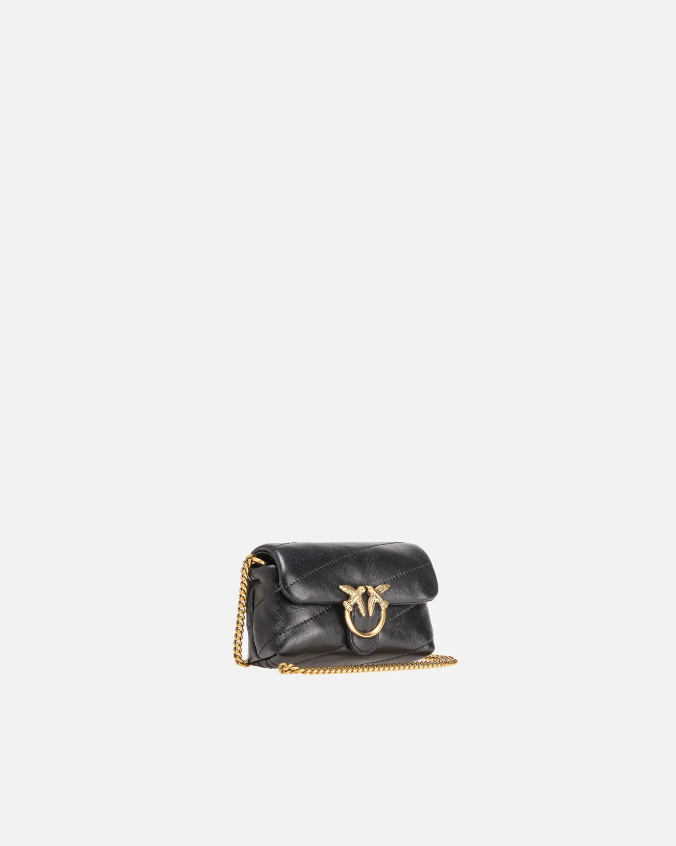 Micro Love Bag|PINKO Micro Love Bag Puff Noir-Vieil Or
