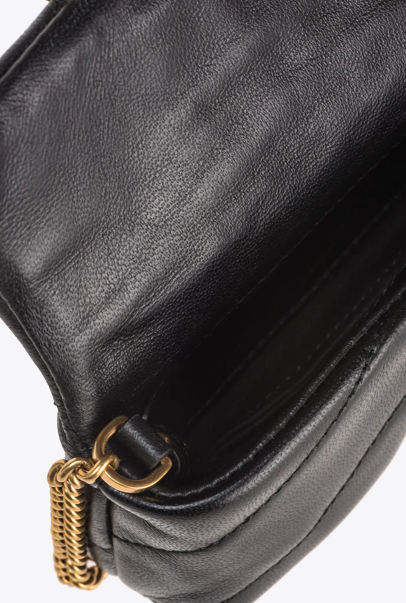 Micro Love Bag|PINKO Micro Love Bag Puff Noir-Vieil Or