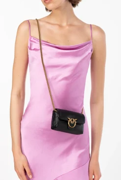 Micro Love Bag|PINKO Micro Love Bag Puff Noir-Vieil Or