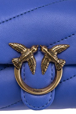 Sacs À Bandoulière|PINKO Micro Love Bag Puff Bleu Corse-Or Antique