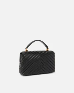 Sacs À Main|PINKO Mini Lady Love Bag Puff Chevron Noir-Vieil Or