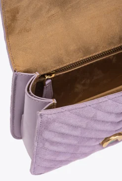 Sacs À Main|PINKO Mini Love Bag A Anse Superieure Light Suede Iris-Or Antique