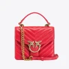 Sacs À Main|PINKO Mini Love Bag A Anse Superieure V Quilt Rouge-Or Antique