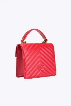 Sacs À Main|PINKO Mini Love Bag A Anse Superieure V Quilt Rouge-Or Antique