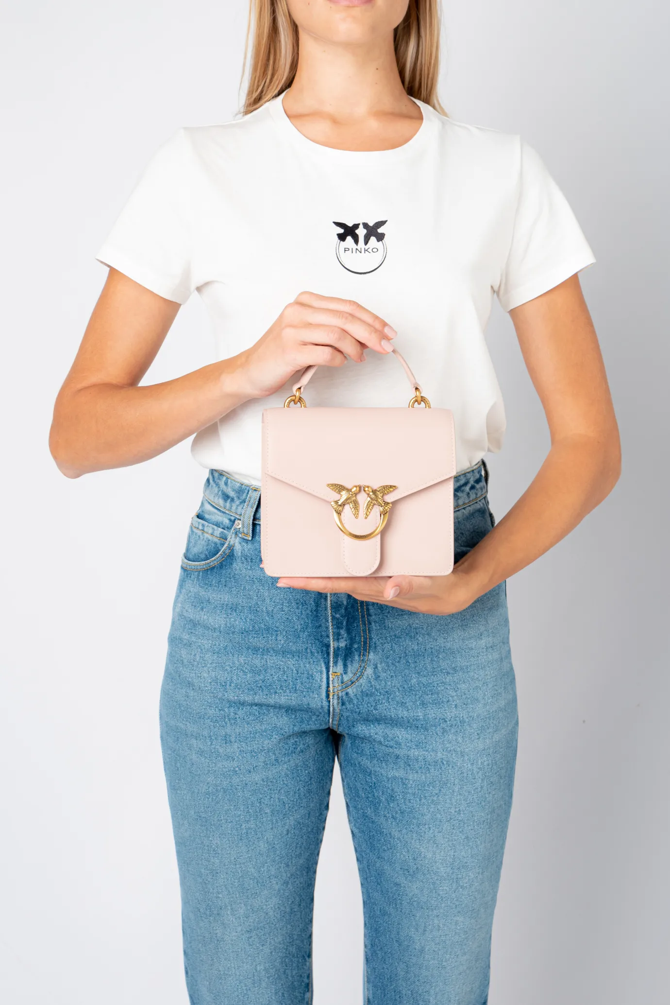 Sacs À Main|PINKO Mini Love Bag A Anse Superieure Simply Rose/Rose Poudre-Or Antique