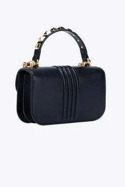 Sacs De Soirée|PINKO Mini Love Bag Bell Cloute A Boucle Bicolore Noir Limousine-Or Brillant