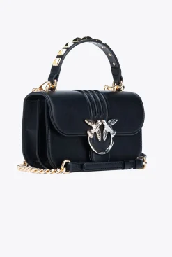 Sacs De Soirée|PINKO Mini Love Bag Bell Cloute A Boucle Bicolore Noir Limousine-Or Brillant