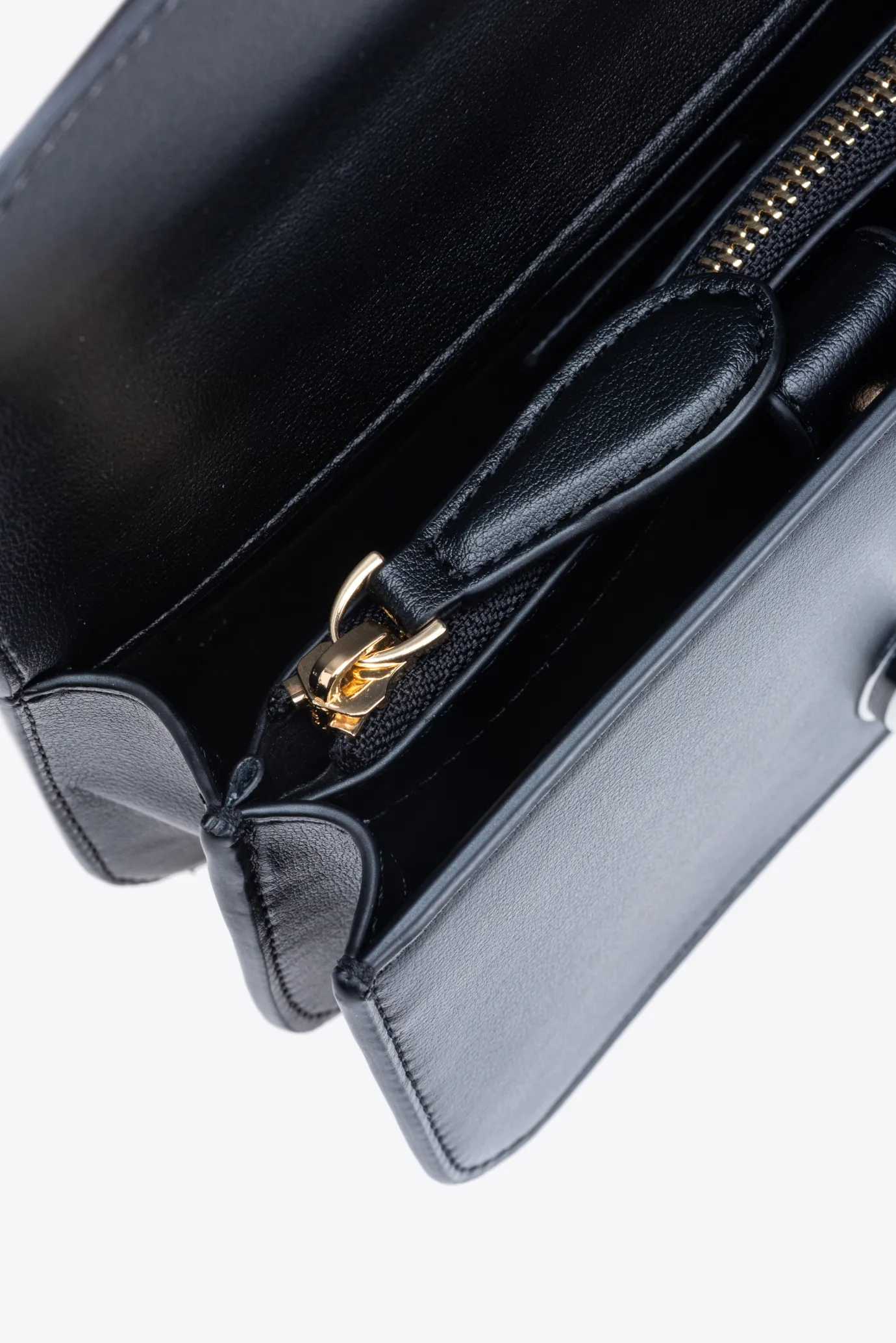 Sacs De Soirée|PINKO Mini Love Bag Bell Cloute A Boucle Bicolore Noir Limousine-Or Brillant
