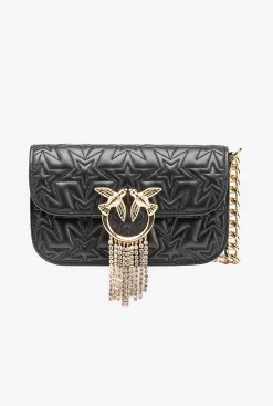 Sacs De Soirée|PINKO Mini Love Bag Bell Etoile Galleria Noir Limousine-Or Brillant
