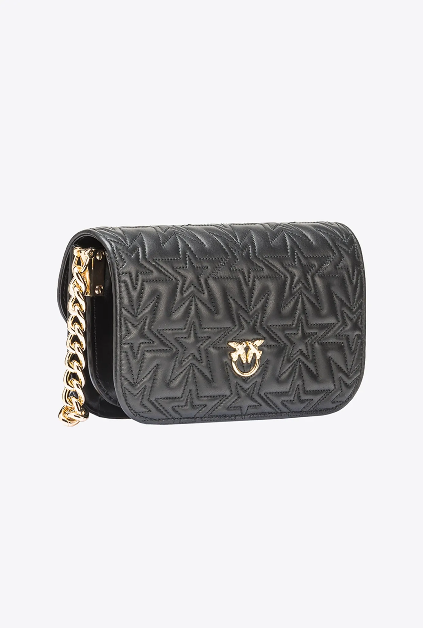 Sacs De Soirée|PINKO Mini Love Bag Bell Etoile Galleria Noir Limousine-Or Brillant
