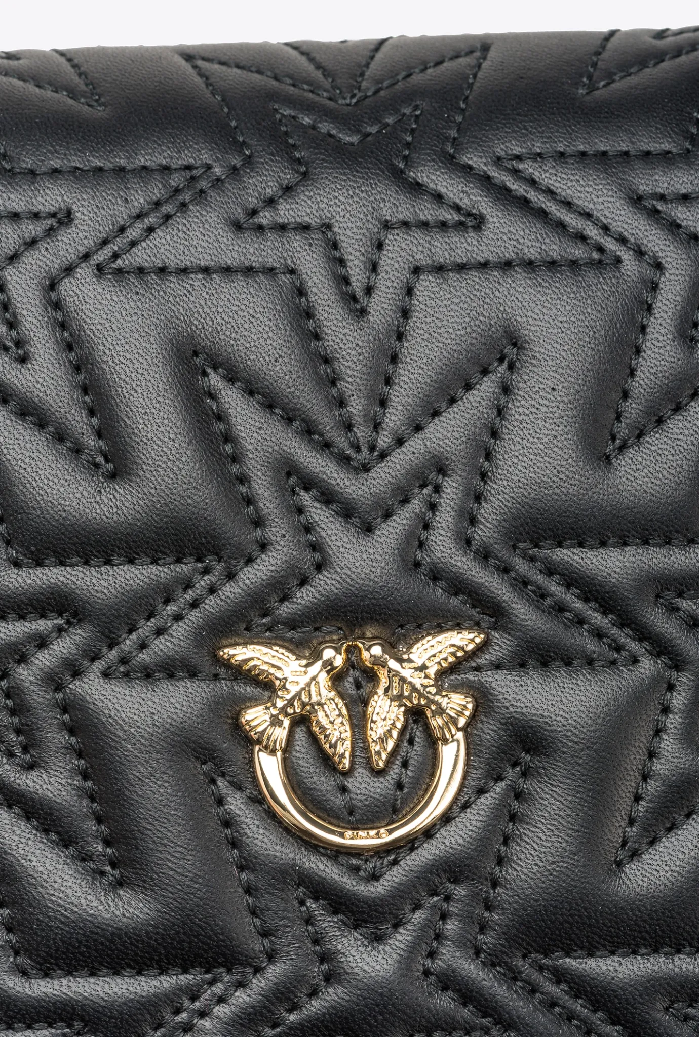 Sacs De Soirée|PINKO Mini Love Bag Bell Etoile Galleria Noir Limousine-Or Brillant