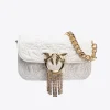 Sacs De Soirée|PINKO Mini Love Bag Bell Etoile Galleria Blanc Brill.-Or Brillant