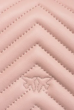 Sacs Portés Épaule|PINKO Mini Love Bag Click Baguette Chevron Rose/Rose Poudre-Or Antique