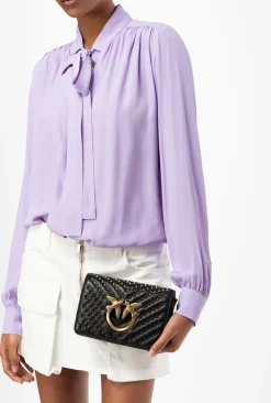 Sacs De Soirée|PINKO Mini Love Bag Click Chevron Studs Noir-Vieil Or