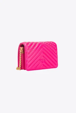 Sacs De Soirée|PINKO Mini Love Bag Click Chevron Studs Rose Pinko-Or Antique