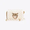Sacs De Soirée|PINKO Mini Love Bag Click Chevron Studs Blanc+Blanc-Or Antique