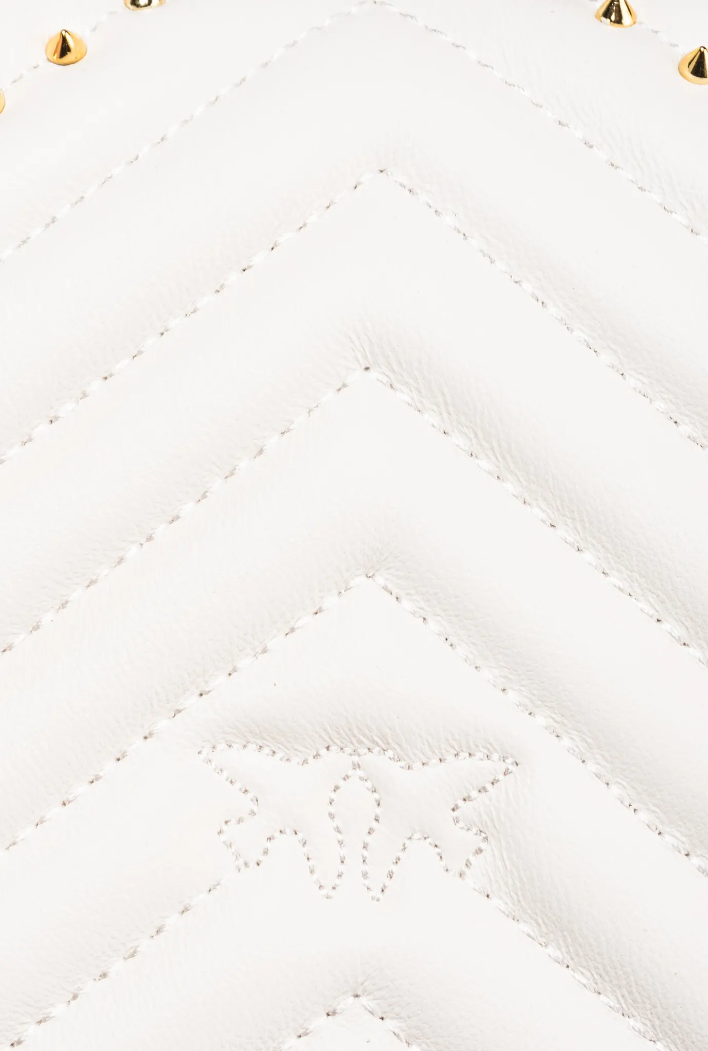 Sacs De Soirée|PINKO Mini Love Bag Click Chevron Studs Blanc+Blanc-Or Antique