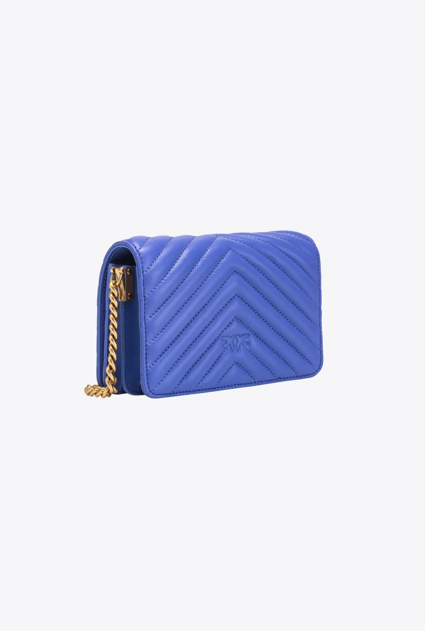 Sacs À Bandoulière|PINKO Mini Love Bag Click Chevron Bleu Corse-Or Antique