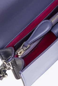 Sacs De Soirée|PINKO Mini Love Bag Click Etoile Galleria Indigo-Nickel Brillant