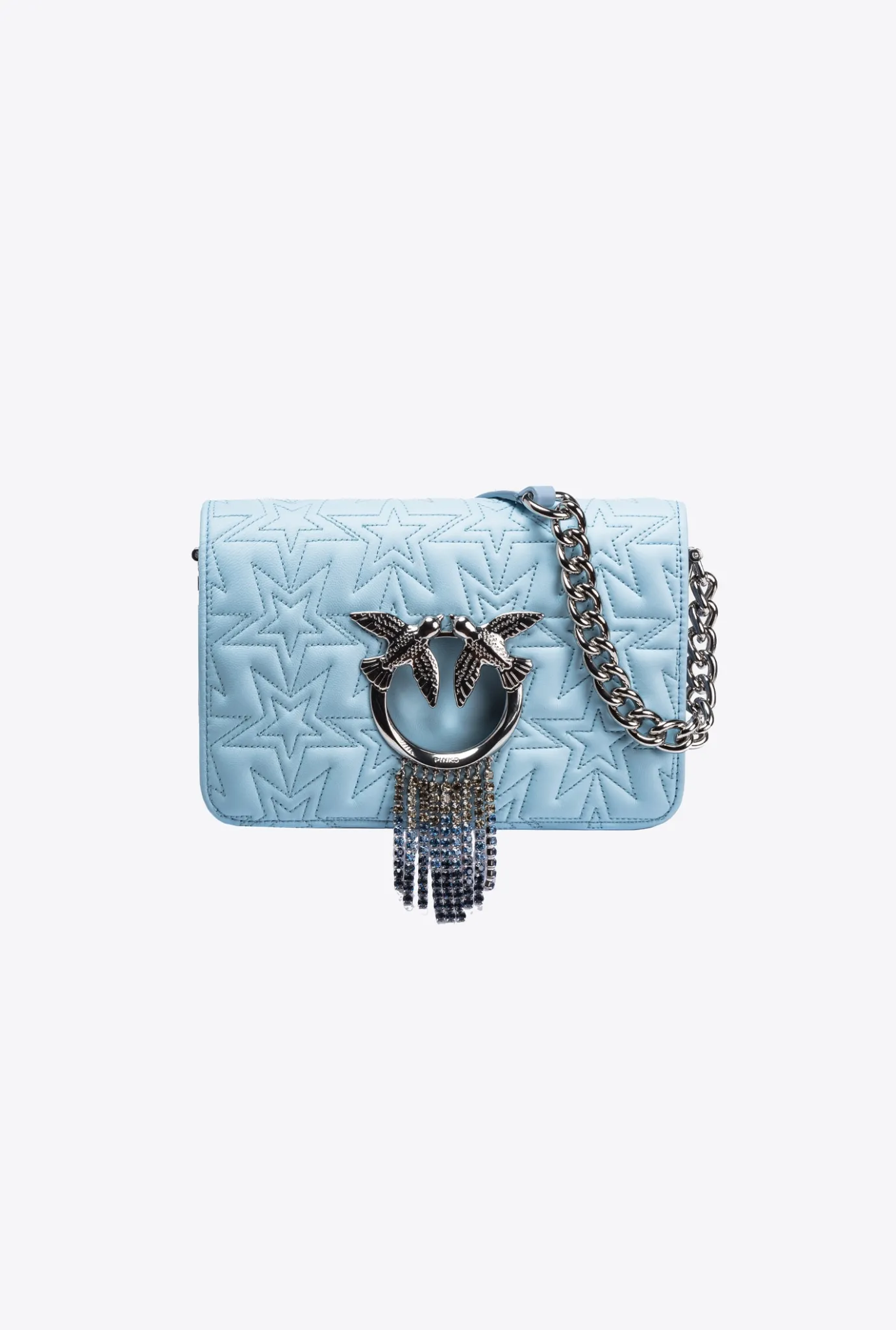 Sacs De Soirée|PINKO Mini Love Bag Click Etoile Galleria Aigue-Marine-Nickel Brillant