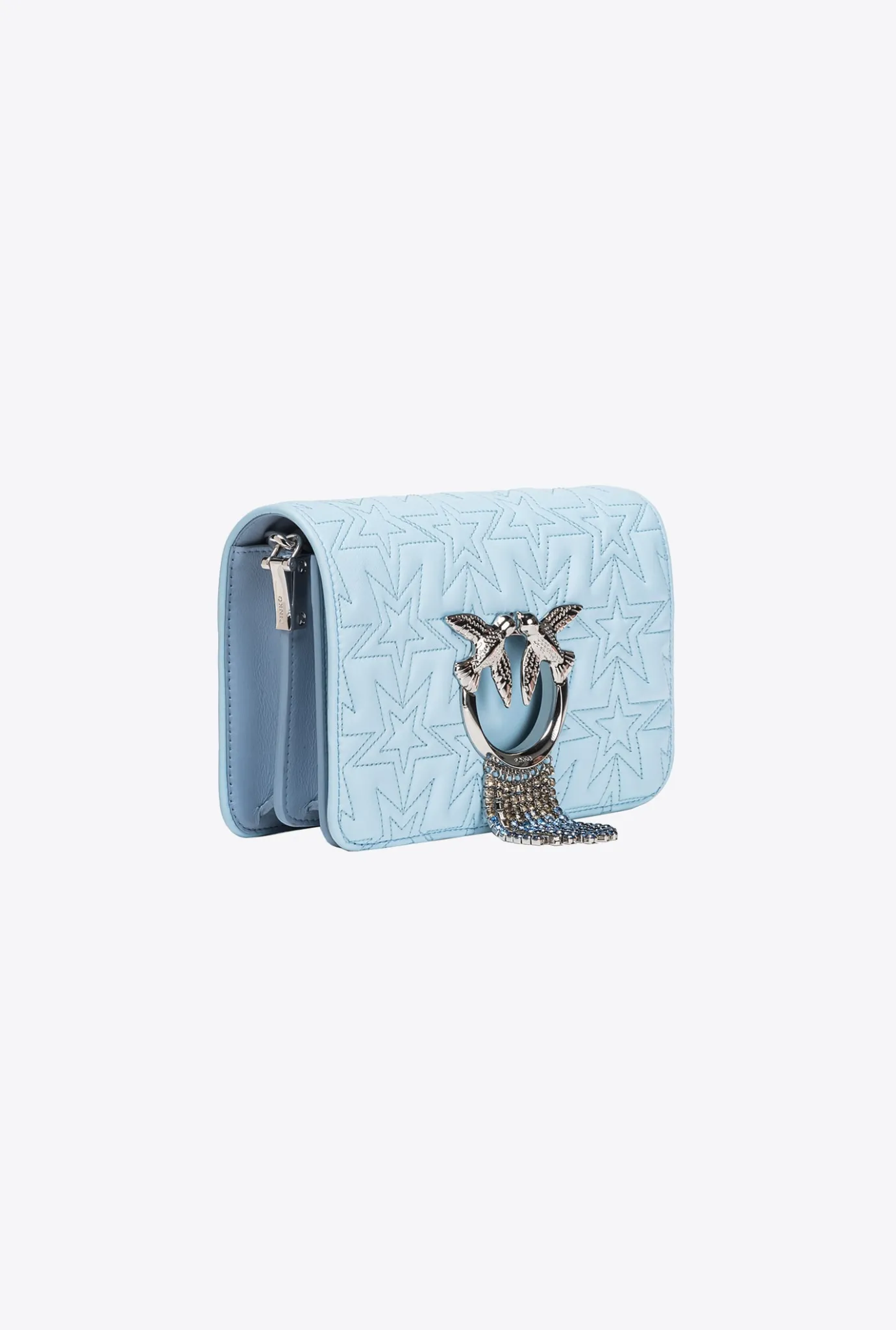 Sacs De Soirée|PINKO Mini Love Bag Click Etoile Galleria Aigue-Marine-Nickel Brillant