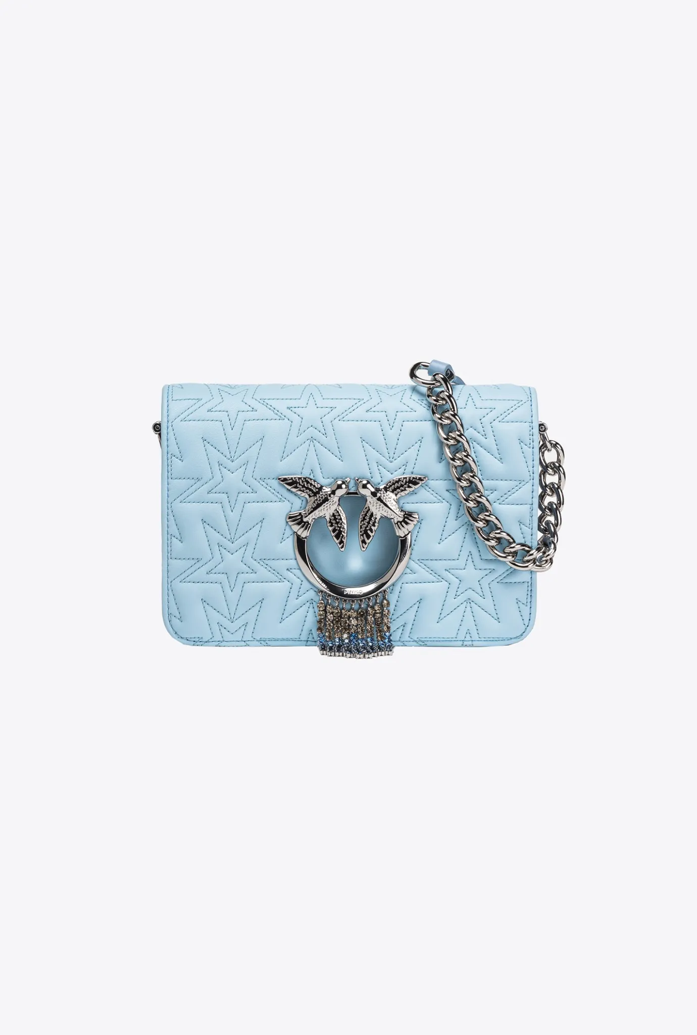 Sacs De Soirée|PINKO Mini Love Bag Click Etoile Galleria Aigue-Marine-Nickel Brillant