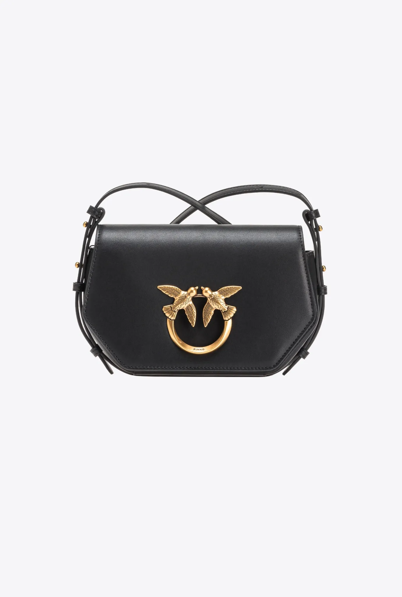 Sacs À Main|PINKO Mini Love Bag Click Exagon Simply Noir-Vieil Or