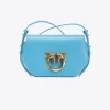 Sacs À Main|PINKO Mini Love Bag Click Exagon Simply Bleu Ciel-Or Antique
