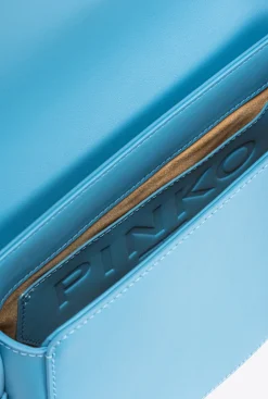 Sacs À Main|PINKO Mini Love Bag Click Exagon Simply Bleu Ciel-Or Antique