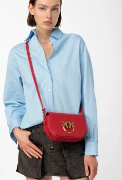 Sacs À Main|PINKO Mini Love Bag Click Exagon Simply Rouge Grenat-Or Antique