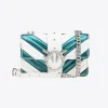 Sacs De Soirée|PINKO Mini Love Bag One A Chevrons Bicolores Galleria Vert Aigue-Marine/Blanc-Nickel Brillant