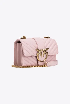 Sacs À Bandoulière|PINKO Mini Love Bag One Chevron Rose/Rose Poudre-Or Antique