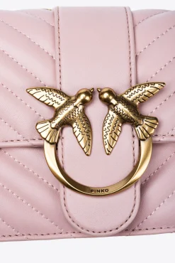 Sacs À Bandoulière|PINKO Mini Love Bag One Chevron Rose/Rose Poudre-Or Antique