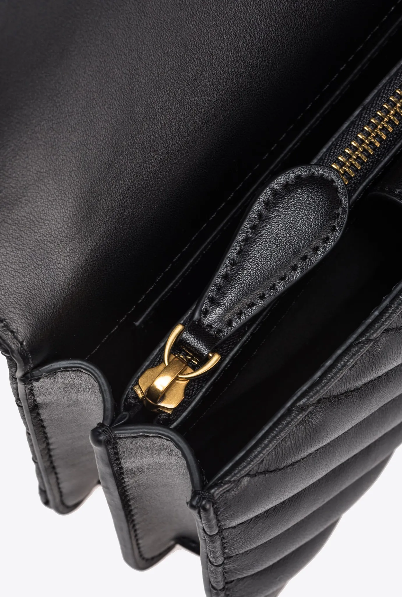 Sacs Portés Épaule|PINKO Mini Love Bag One Chevron Noir-Vieil Or
