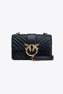 Sacs À Bandoulière|PINKO Mini Love Bag One Chevron Noir-Vieil Or