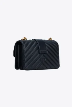 Sacs À Bandoulière|PINKO Mini Love Bag One Chevron Noir-Vieil Or