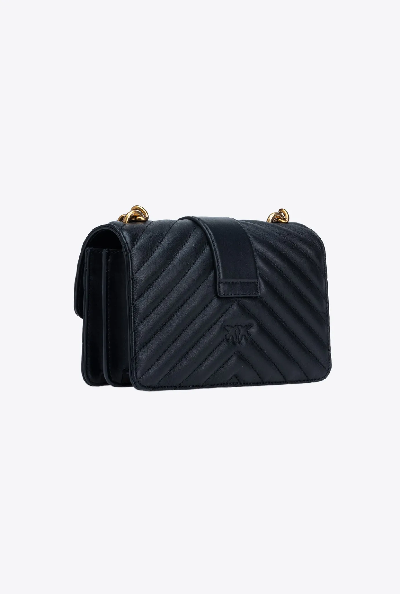 Sacs À Bandoulière|PINKO Mini Love Bag One Chevron Noir-Vieil Or