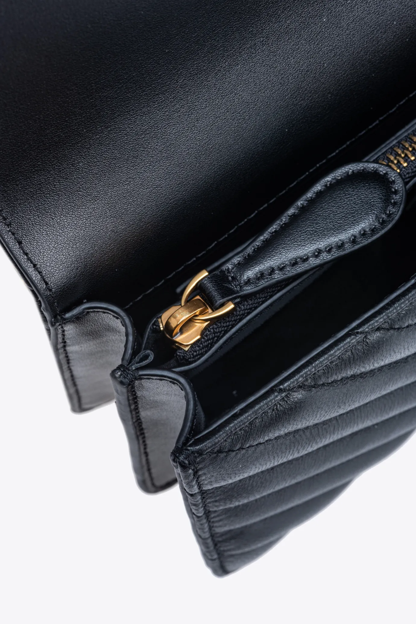 Sacs À Bandoulière|PINKO Mini Love Bag One Chevron Noir-Vieil Or