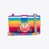 Sacs De Soirée|PINKO Mini Love Bag One En Cuir Verni Arc-En-Ciel Galleria Multicolore-Nickel Brillant