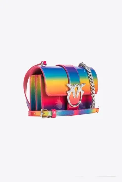 Sacs De Soirée|PINKO Mini Love Bag One En Cuir Verni Arc-En-Ciel Galleria Multicolore-Nickel Brillant
