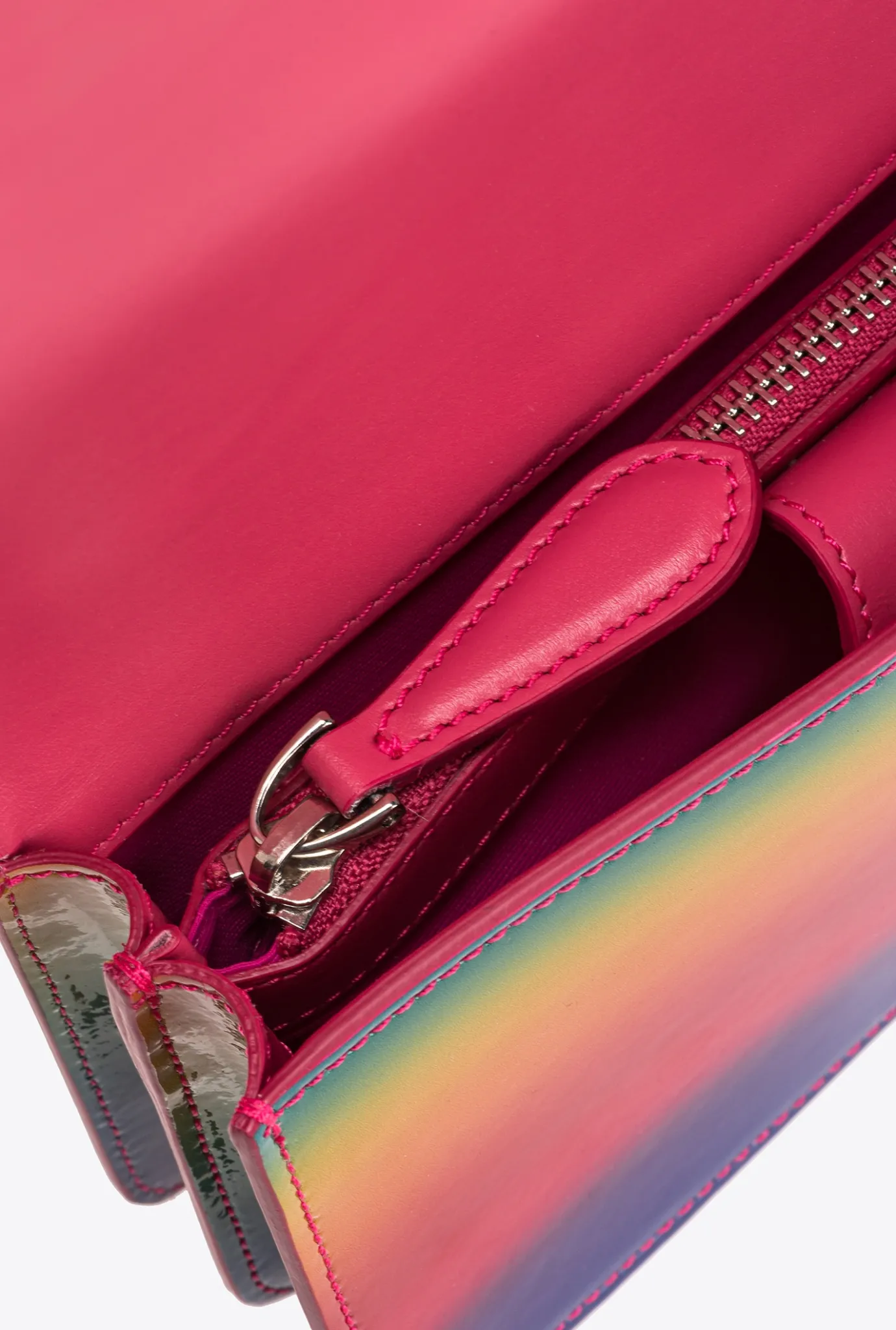 Sacs De Soirée|PINKO Mini Love Bag One En Cuir Verni Arc-En-Ciel Galleria Multicolore-Nickel Brillant