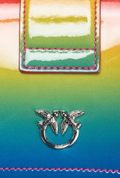 Sacs De Soirée|PINKO Mini Love Bag One En Cuir Verni Arc-En-Ciel Galleria Multicolore-Nickel Brillant