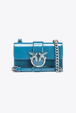 Sacs À Bandoulière|PINKO Mini Love Bag One En Cuir Degrade Brillant Galleria Sarcelle-Vieil Argent