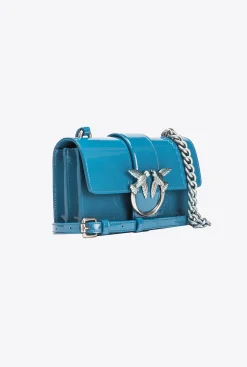 Sacs À Bandoulière|PINKO Mini Love Bag One En Cuir Degrade Brillant Galleria Sarcelle-Vieil Argent