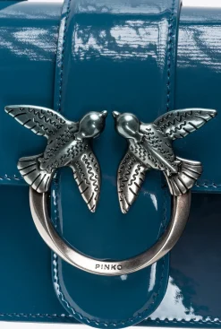 Sacs À Bandoulière|PINKO Mini Love Bag One En Cuir Degrade Brillant Galleria Sarcelle-Vieil Argent