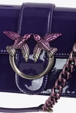 Sacs À Bandoulière|PINKO Mini Love Bag One En Cuir Degrade Brillant Galleria Pourpre Imperiale-Vieil Argent
