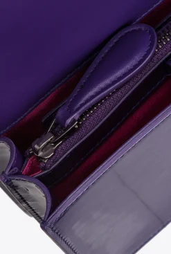Sacs À Bandoulière|PINKO Mini Love Bag One En Cuir Degrade Brillant Galleria Pourpre Imperiale-Vieil Argent